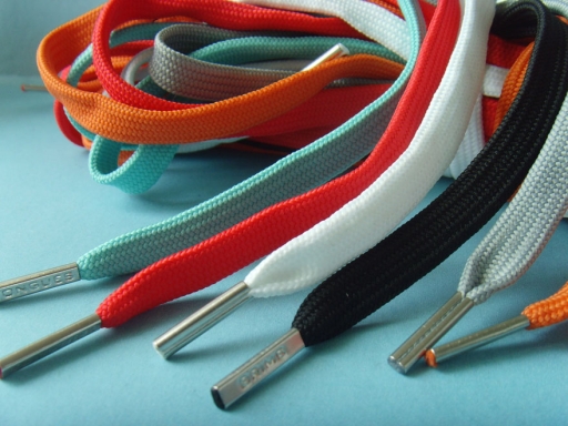 polyester flat metal tips shoelace