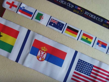 world flags damask ribbons