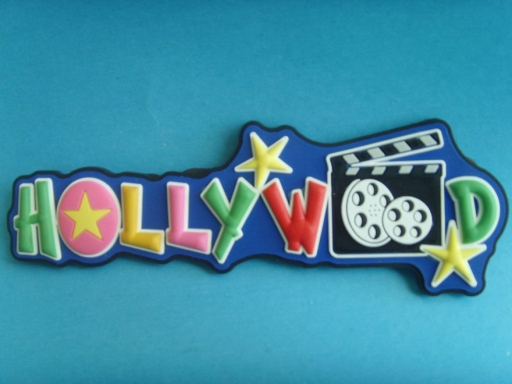 hollywood letters 3d rubber badges