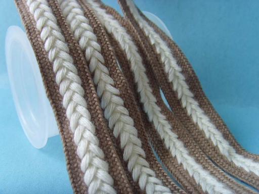 two colours cotton flat braided ropes
