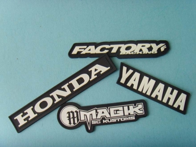 black white motorcycly clothes rubber patch