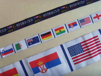 drapeaux des rubans jacquard polyester monde