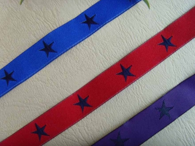 ruban de damassé étoile polyester coloré pour la décoration