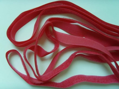 25mm couleur rouge nylon crochet et ruban