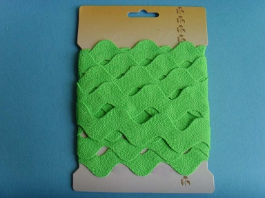 rubans verts ricrac polyester 20mm avec emballage personnalisé