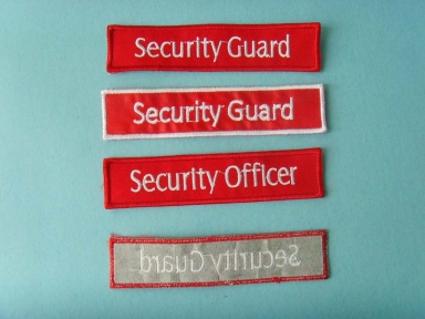 red security guard patch with padding backing