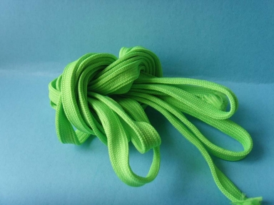 1cm width polyester hollow flat rope in cyan colour