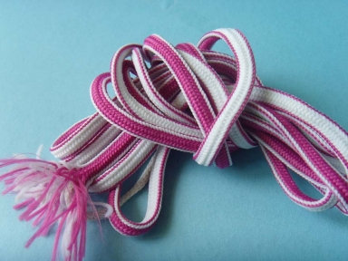  corde de 6mm polyester ovale en couleur rose