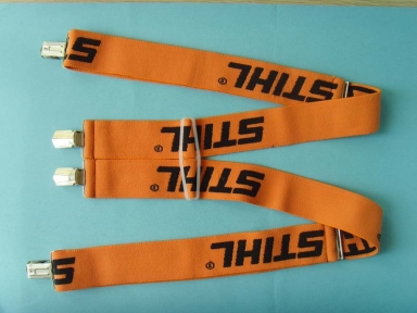 orange color with black woven logo elastic suspenders